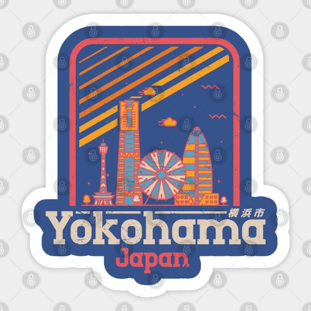 Yokohama, Japan City Vintage Sticker by Issho Ni